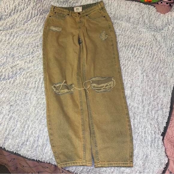 BDG Yellow/Brown Distressed Jeans - Picture 9 of 15